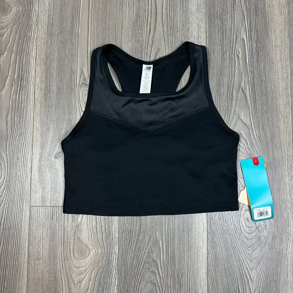 New Balance Black Cropped Workout Tank Medium NWT